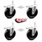 Service Caster 6 Inch Phenolic Swivel 3/8 Inch Threaded Stem Caster Set with Total Lock Brake SCC-TSTTL20S615-PHR-381615-4 - alternate 5
